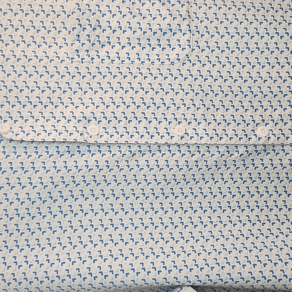 Vintage Silk Circa 1969 Men's Blue and White Button Up 100% Silk Shirt Size XXL - Picture 5 of 9